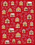 Festive Red Gingerbread House Collection Rug