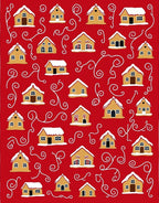 Festive Red Gingerbread House Collection Rug