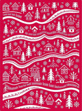 Rustic Red Village Snowy Trees Rug