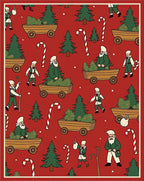Christmas Trees and Candy Canes Scene Rug
