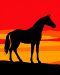 Bold Horse Silhouette Sunset Rug