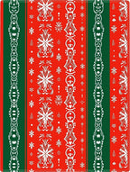 Crimson And Green Festive Snowflakes Rug
