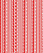 Bold Red Vertical Stripe Foliage Rug