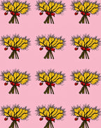 Golden Wheat Red Berry Meadow Rug