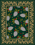 Green Pinecone Botanical Border Rug