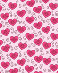 Pink Hearts Swirl Decoration Rug