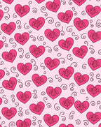 Pink Hearts Swirl Decoration Rug