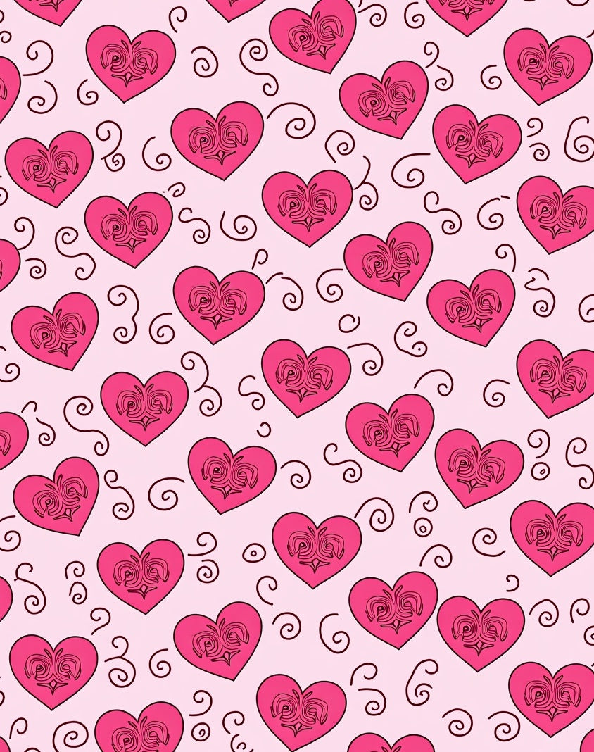 Pink Hearts Swirl Decoration Rug