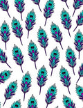 Teal Purple Peacock Feather Pattern Rug