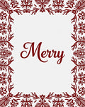 Crimson Floral Border Merry Script Rug