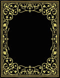 Black Gold Floral Scroll Ornament Rug