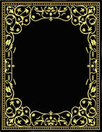 Black Gold Floral Scroll Ornament Rug