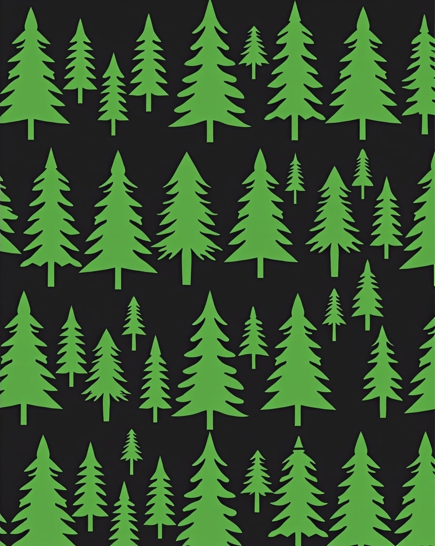 Forest Green Evergreen Trees Background Rug