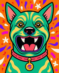 Vibrant Emerald Dog Confetti Whimsy Rug