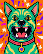 Vibrant Emerald Dog Confetti Whimsy Rug