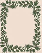 Deep Green Fern Border Rug