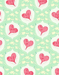 Whimsical Red Heart Floral Lattice Rug