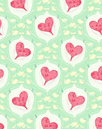Whimsical Red Heart Floral Lattice Rug