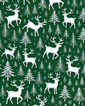 White Deer Forest Christmas Scene Rug