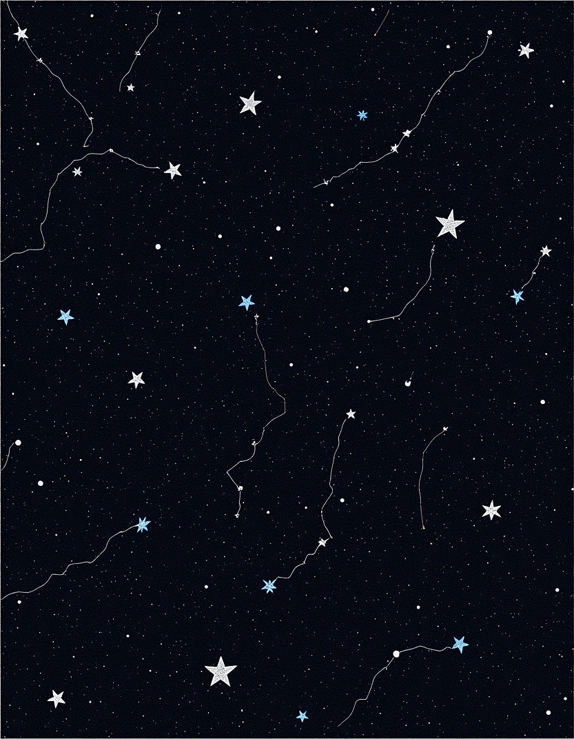 Deep Blue Night Sky Starry Constellation Rug