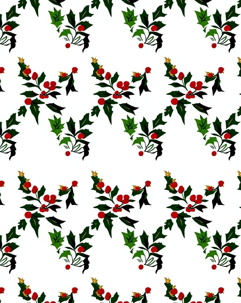 Festive Red Holly Berry Garland Rug