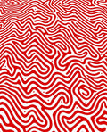 Bold Red Maze Curving Lines Rug
