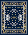 Navy Gold Snowflake Border Rug