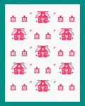 Pink Scandinavian House Repeat Rug
