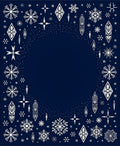 Winter Snowflake Diamond Medallion Navy Rug