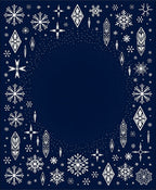 Winter Snowflake Diamond Medallion Navy Rug