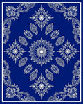 Bold Indigo Starburst Symmetry Rug