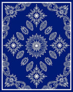 Bold Indigo Starburst Symmetry Rug