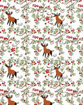 Whimsical Deer and Berry Garland Rug