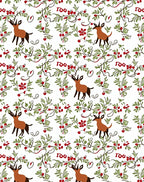 Whimsical Deer and Berry Garland Rug