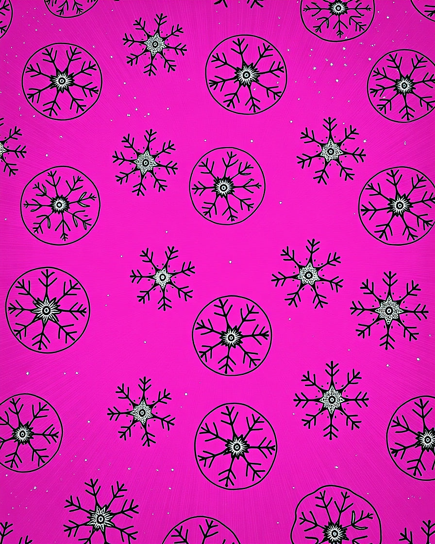 Vivid Pink Snowflake Scatter Rug