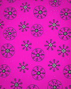 Vivid Pink Snowflake Scatter Rug