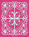 Fuchsia Floral Filigree Medallion Rug