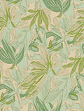 Green Linen Leaf Scatter Rug