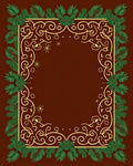 Golden Swirl Festive Pine Boughs Rug