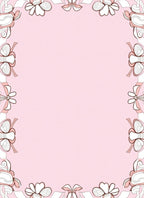 Pale Pink Bow Ribbon Border Rug