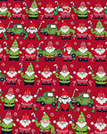 Christmas Gnomes Holding Candy Canes Green Truck Rug