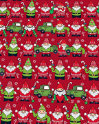 Christmas Gnomes Holding Candy Canes Green Truck Rug