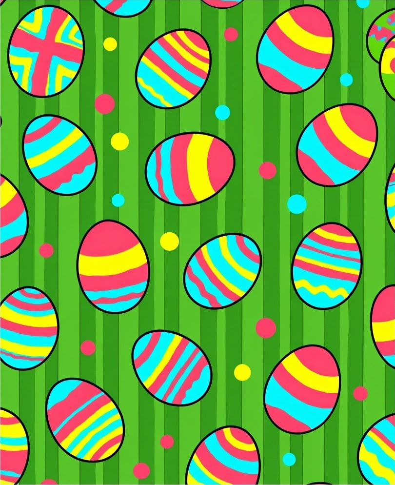 Vibrant Spring Easter Egg Stripes Rug