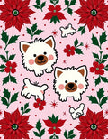Pink Poinsettia Whimsical Dog Companions Rug
