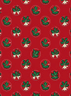 Red Green Leaf Medallion Accents Rug