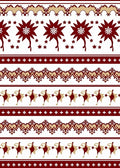 Crimson Gold Folk Star Border Rug
