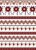 Crimson Gold Folk Star Border Rug