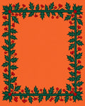 Festive Green Holly Berry Border Rug