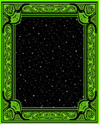 Neon Black Starry Night Border Rug
