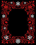 Crimson Snowflake Vine Frame Rug